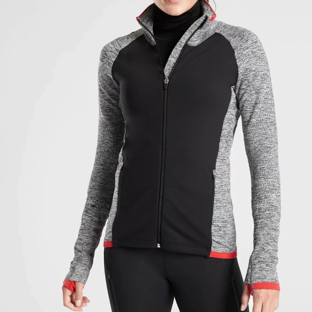 Athleta Hybrid Jacket Heather Grey And Navy Women’s Size Xs Worn-Once